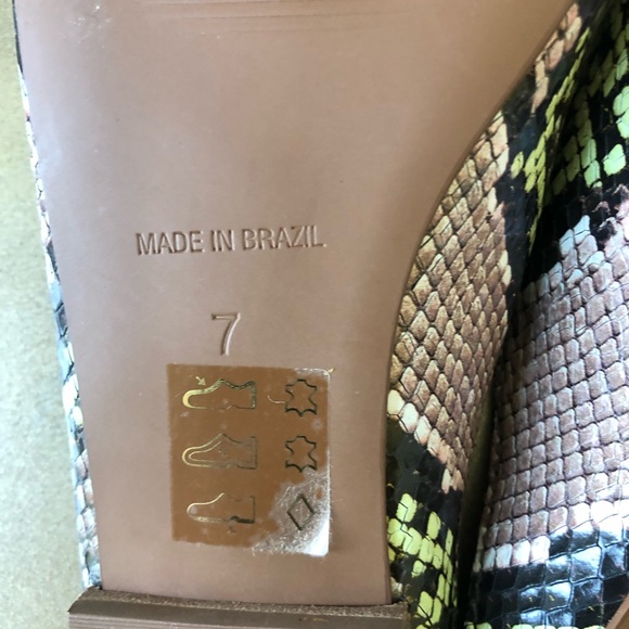 MADEWELL | THE ERICA PEEP-TOE MULE IN SNAKE EMBOSSED LEATHER | 7 | NEW - Picture 7 of 7